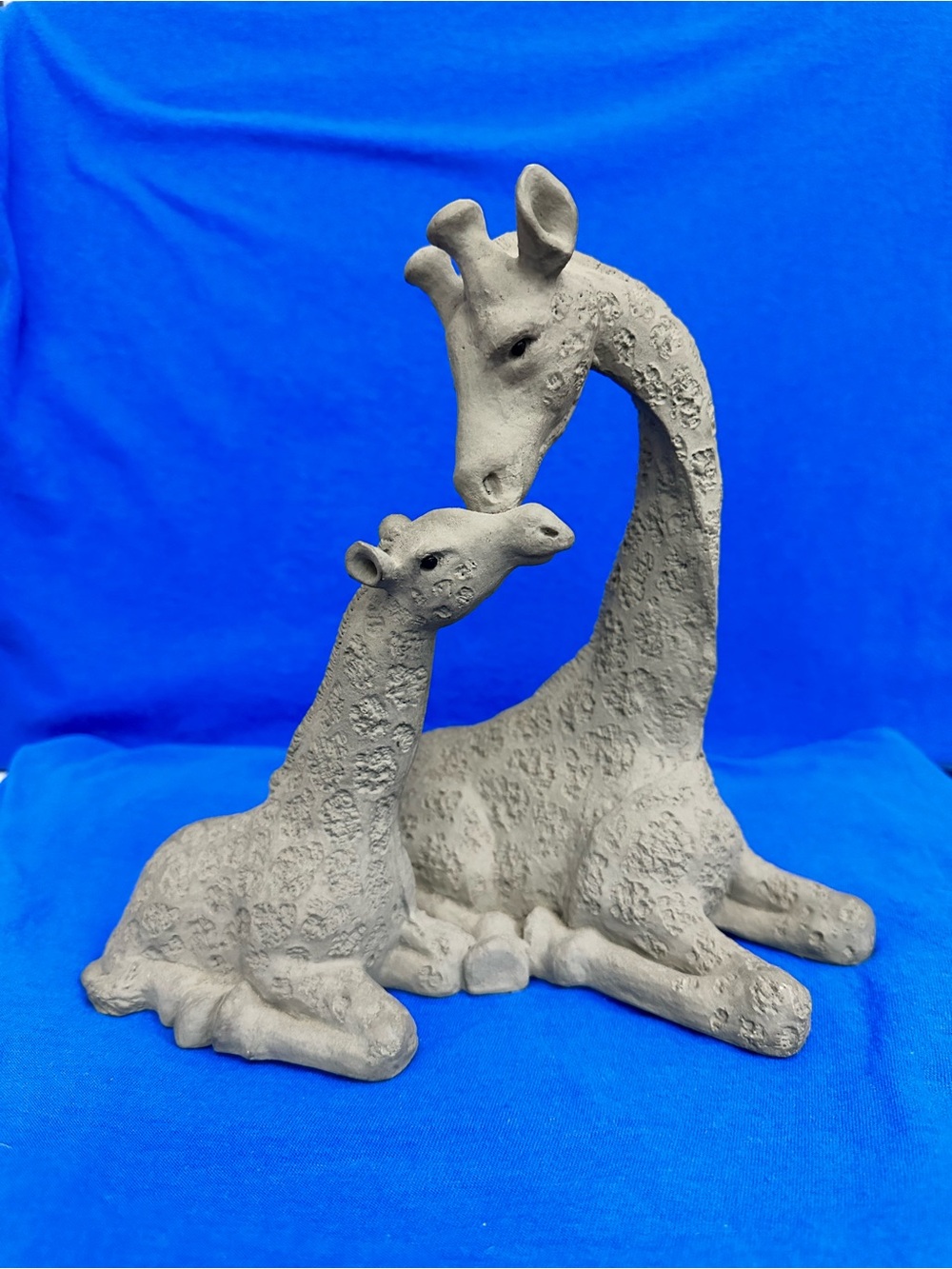 Vintage Delfino-Giraffe Mother & Baby Sculpture-Artist Signed 1976